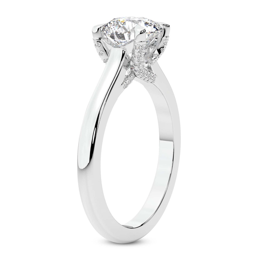 AFDRE45604-A10 White Gold Agnes Criss cross Prong Solitaire 1.5mm Lab Diamond Ring - Image 3