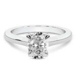 White Gold Agnes Criss cross Prong Solitaire 1.5mm Lab Diamond Ring