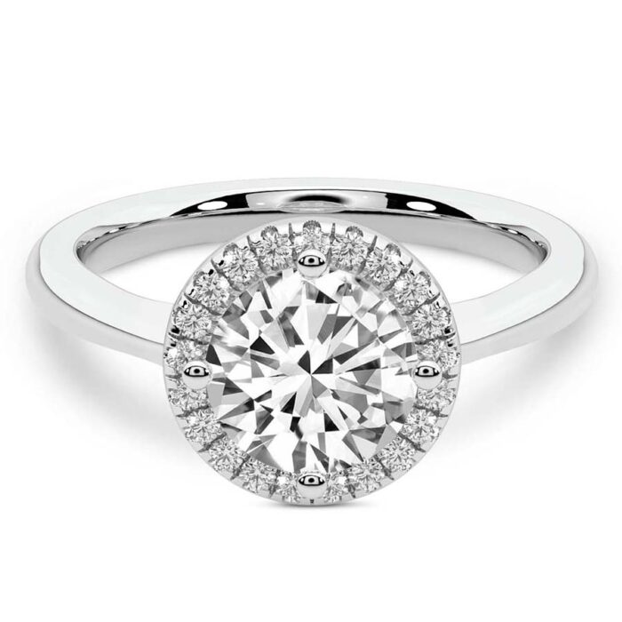White Gold Harriet Halo 1.5mm Lab Diamond Ring - Image 1