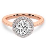 Rose Gold Harriet Halo 1.5mm Lab Diamond Ring - Image 2