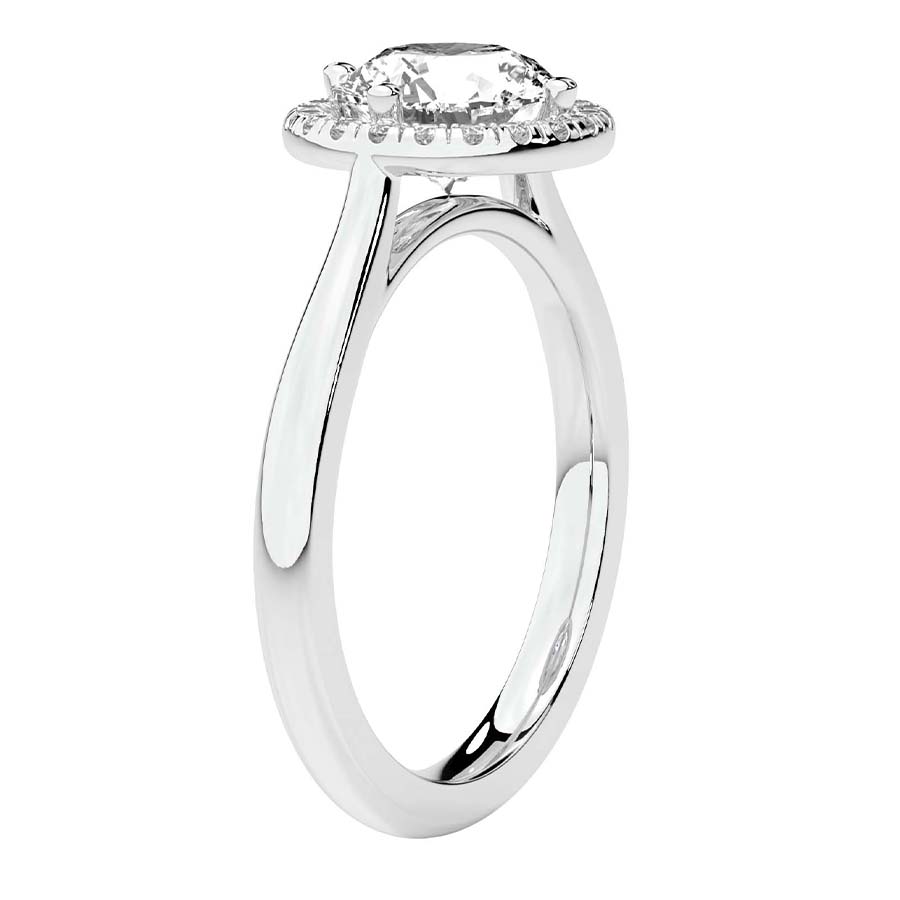 AFDRE45804-A10 White Gold Harriet Halo 1.5mm Lab Diamond Ring - Image 4