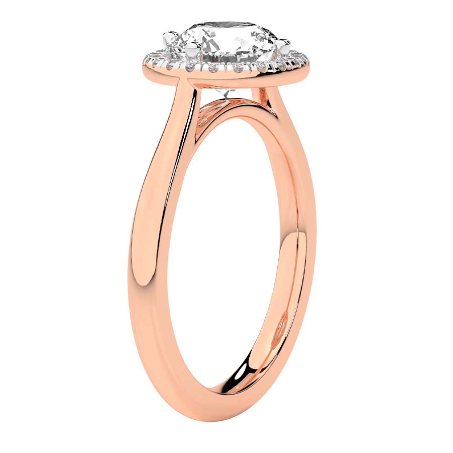 AFDRE45804-A12 Rose Gold Harriet Halo 1.5mm Lab Diamond Ring - Image 4