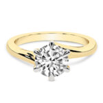 Yellow Gold Seraphina Twist Prongs Solitaire 1.5mm Lab Diamond Ring - Image 2