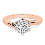 Rose Gold Seraphina Twist Prongs Solitaire 1.5mm Lab Diamond Ring