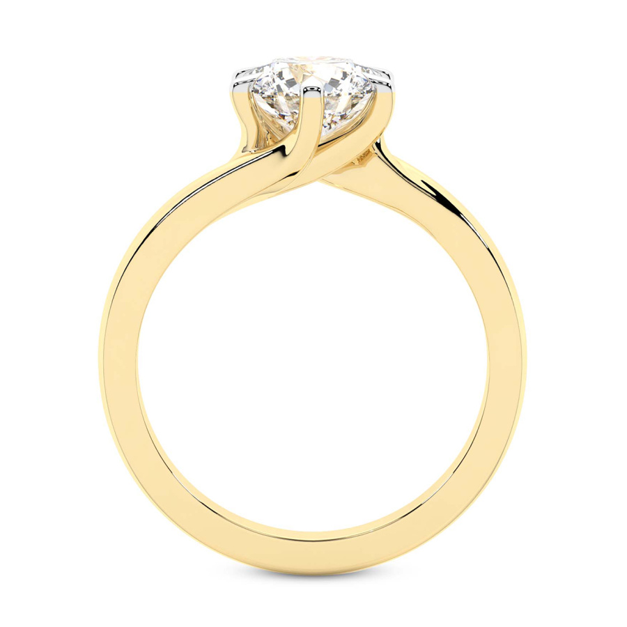 AFDRE46004-A08 Yellow Gold Seraphina Twist Prongs Solitaire 1.5mm Lab Diamond Ring - Image 3