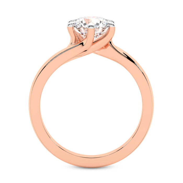 Rose Gold Seraphina Twist Prongs Solitaire 1.5mm Lab Diamond Ring - Image 3