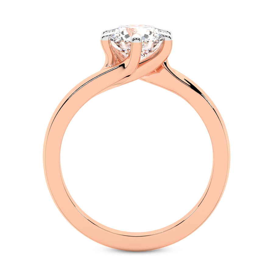AFDRE46004-A09 Rose Gold Seraphina Twist Prongs Solitaire 1.5mm Lab Diamond Ring - Image 3