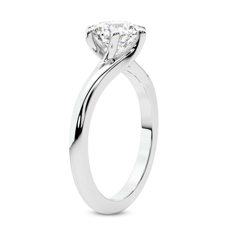 AFDRE46004-A10 White Gold Seraphina Twist Prongs Solitaire 1.5mm Lab Diamond Ring - Image 4
