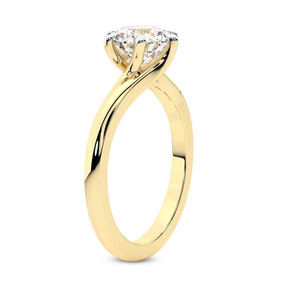 AFDRE46004-A11 Yellow Gold Seraphina Twist Prongs Solitaire 1.5mm Lab Diamond Ring - Image 4