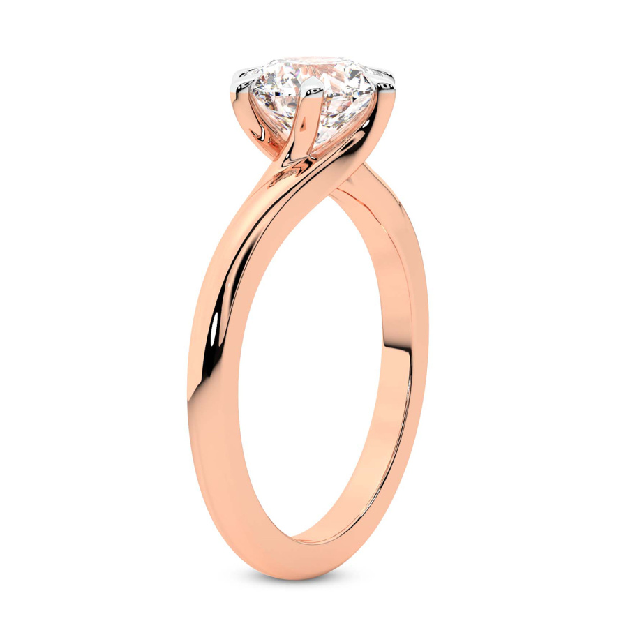 AFDRE46004-A12 Rose Gold Seraphina Twist Prongs Solitaire 1.5mm Lab Diamond Ring - Image 4