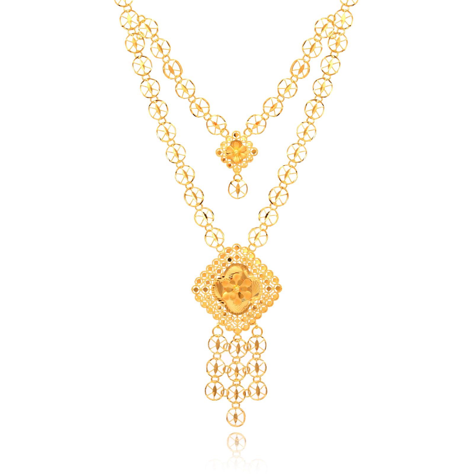 BAFJNS7-2 Innovative Techniques in Crafting 22kt Gold Necklace set - Image 3