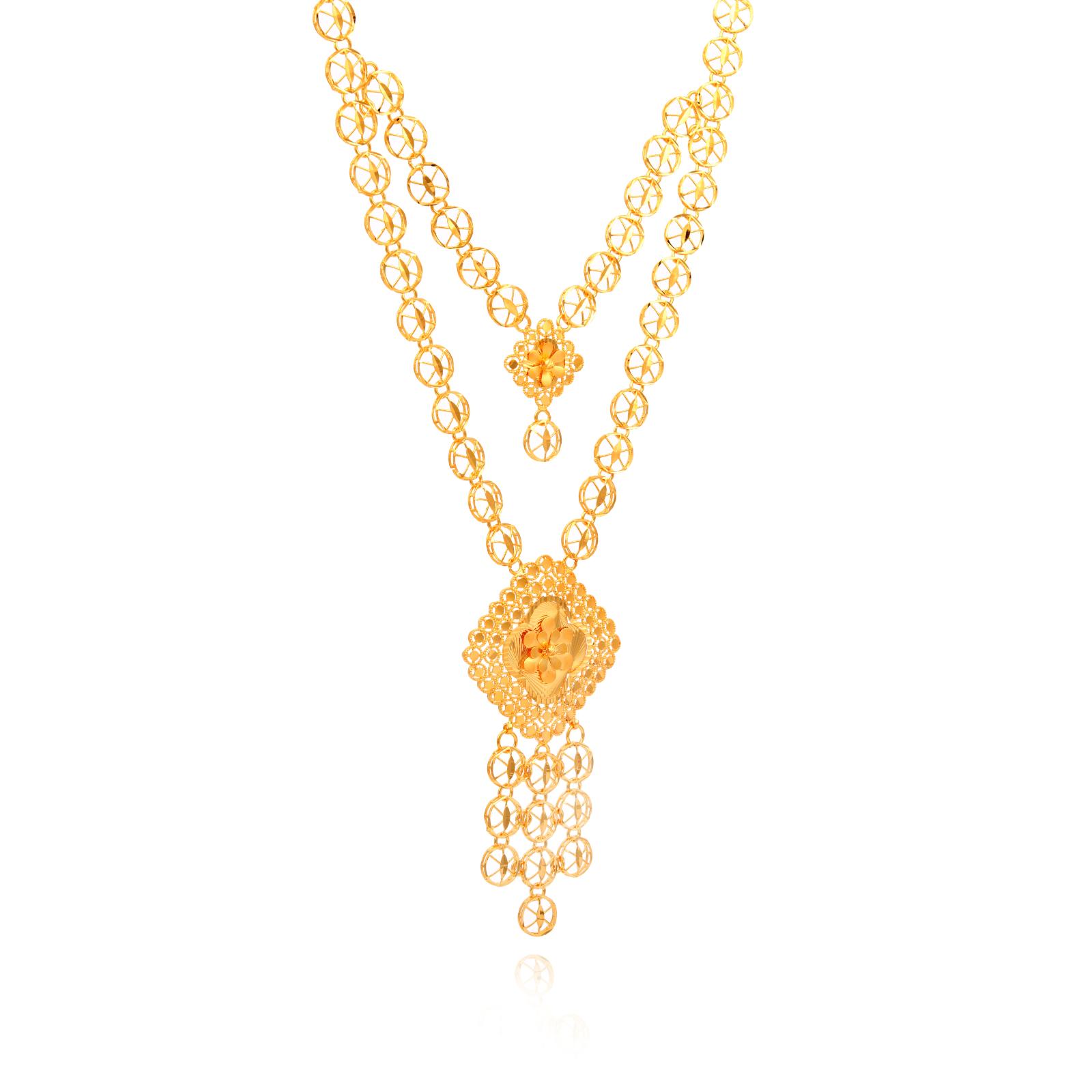 BAFJNS7-3 Innovative Techniques in Crafting 22kt Gold Necklace set - Image 4