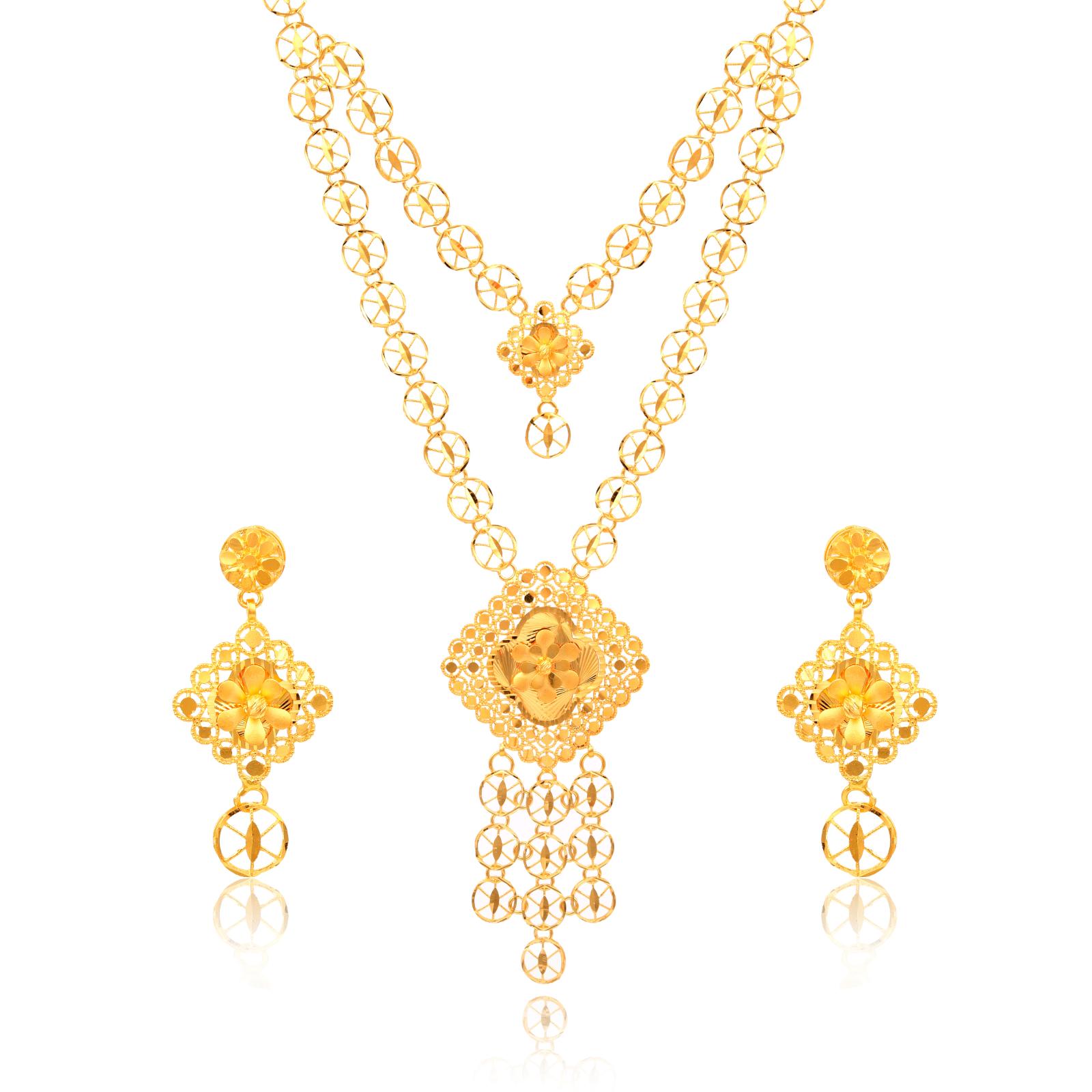 BAFJNS7 Innovative Techniques in Crafting 22kt Gold Necklace set - Image 1