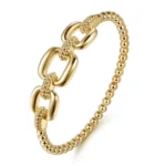 Handcrafted 21K Gold Bujukan Cushion Link Chain Bangle - Image 3