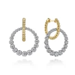 White-Yellow Gold Bujukan Diamond Circle Huggies